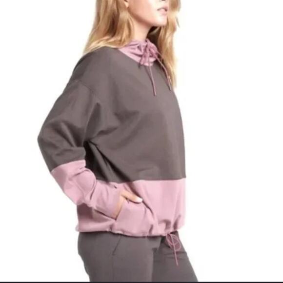 Athleta Hermosa Mock Neck Sweatshirt Cinch String Oversized Snowboard Style XS - Picture 11 of 11